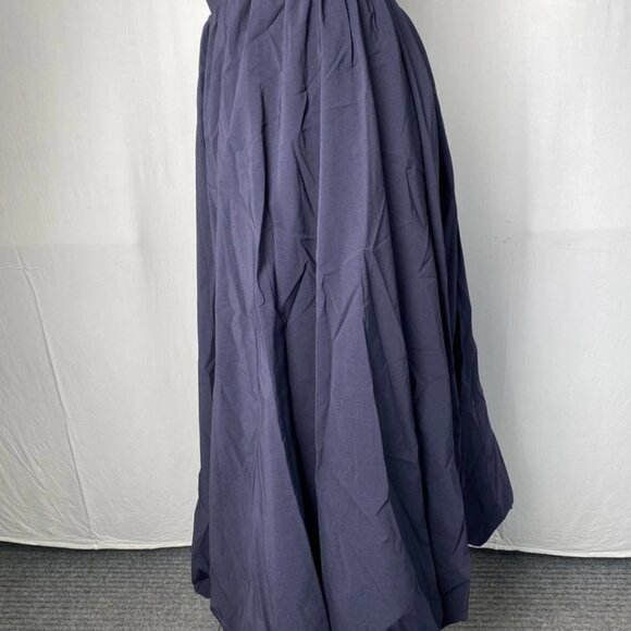 Extro & Vert Women's Lily A-Line Bubble Hem Midi Skirt Navy Blue Size M | NWT - Picture 6 of 7